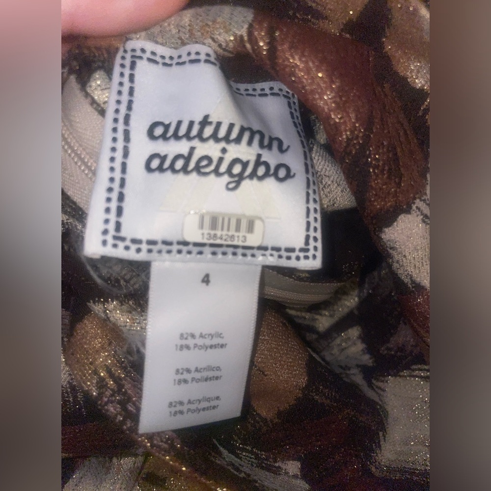 Autumn Adeigbo Cut-out Keiko Blouse 🤎 sz 4 - Picture 5 of 6